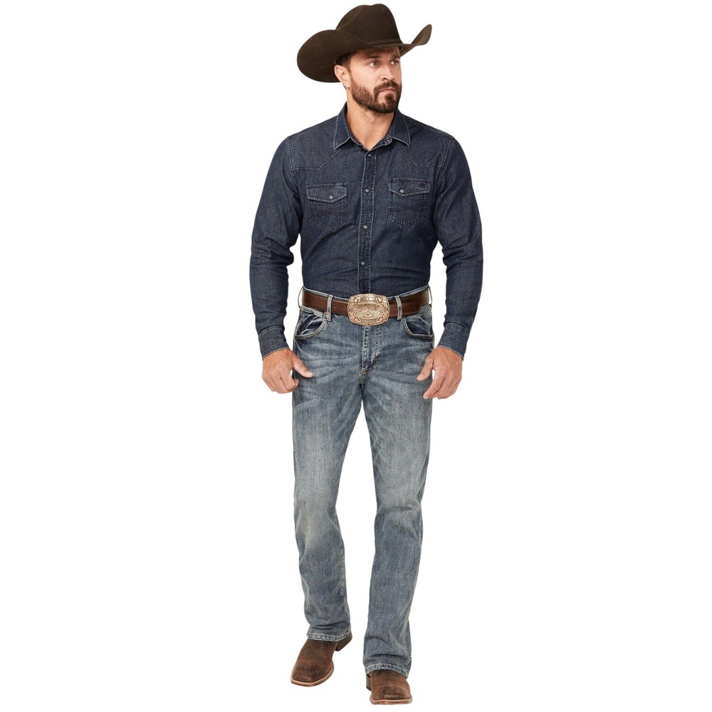 Wrangler Jeans Mens Size 29x32 Retro Slim Fit Bootcut Distressed‎ Cowboy Western